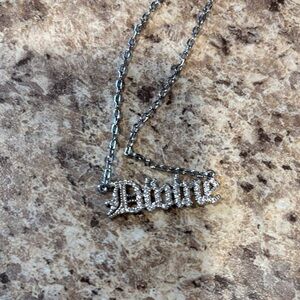 Silver-Tone Necklace with Logo Pendant